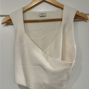Abercrombie knit cropped wrap sweater top